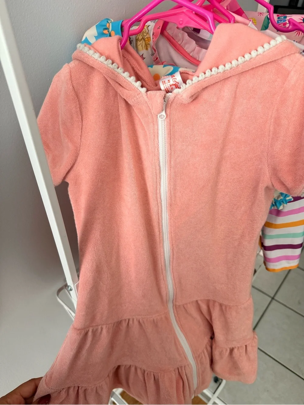 Disney Girls 4/5T Swimwear Bundle – 5 Swimsuits + Cover Up – Excellent Condition